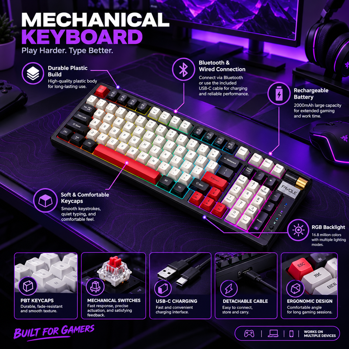 Bluetooth Gaming Keyboard
