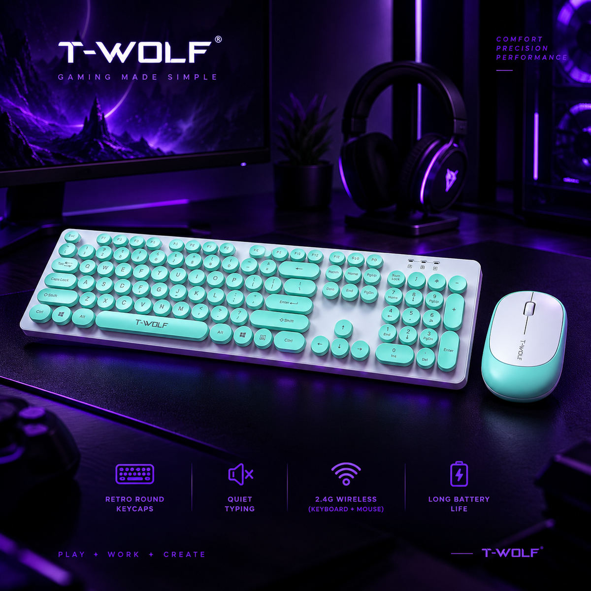 Wireless Set Keyboard And Mouse